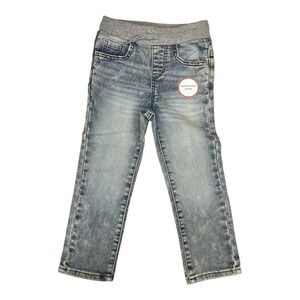 Wonder Nation‎ Kids Reinforced Knee Pull On Denim Jeans Light Wash Size 4T